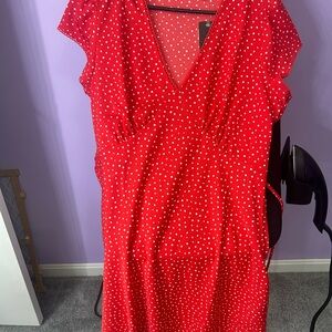 Levi's Red Polka Dot Midi Dress